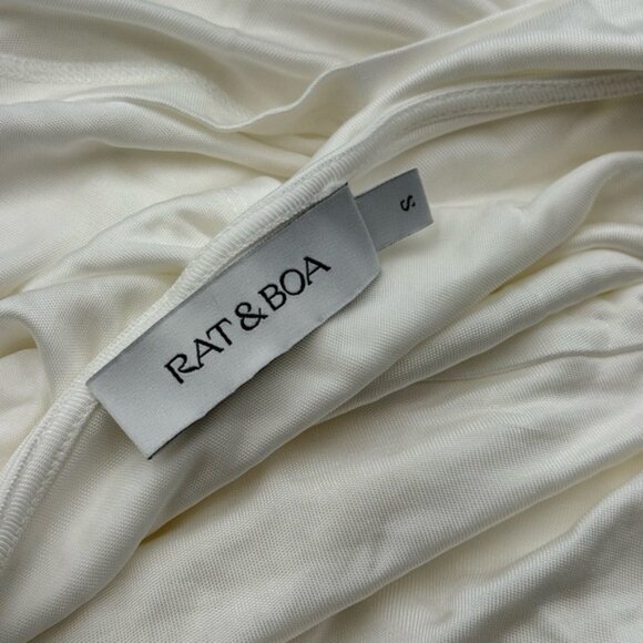 🆕 RAT & BOA 🧿 NWOT Winona White Slinky Cowl Neck Jersey Gown, Sz S - Picture 14 of 16